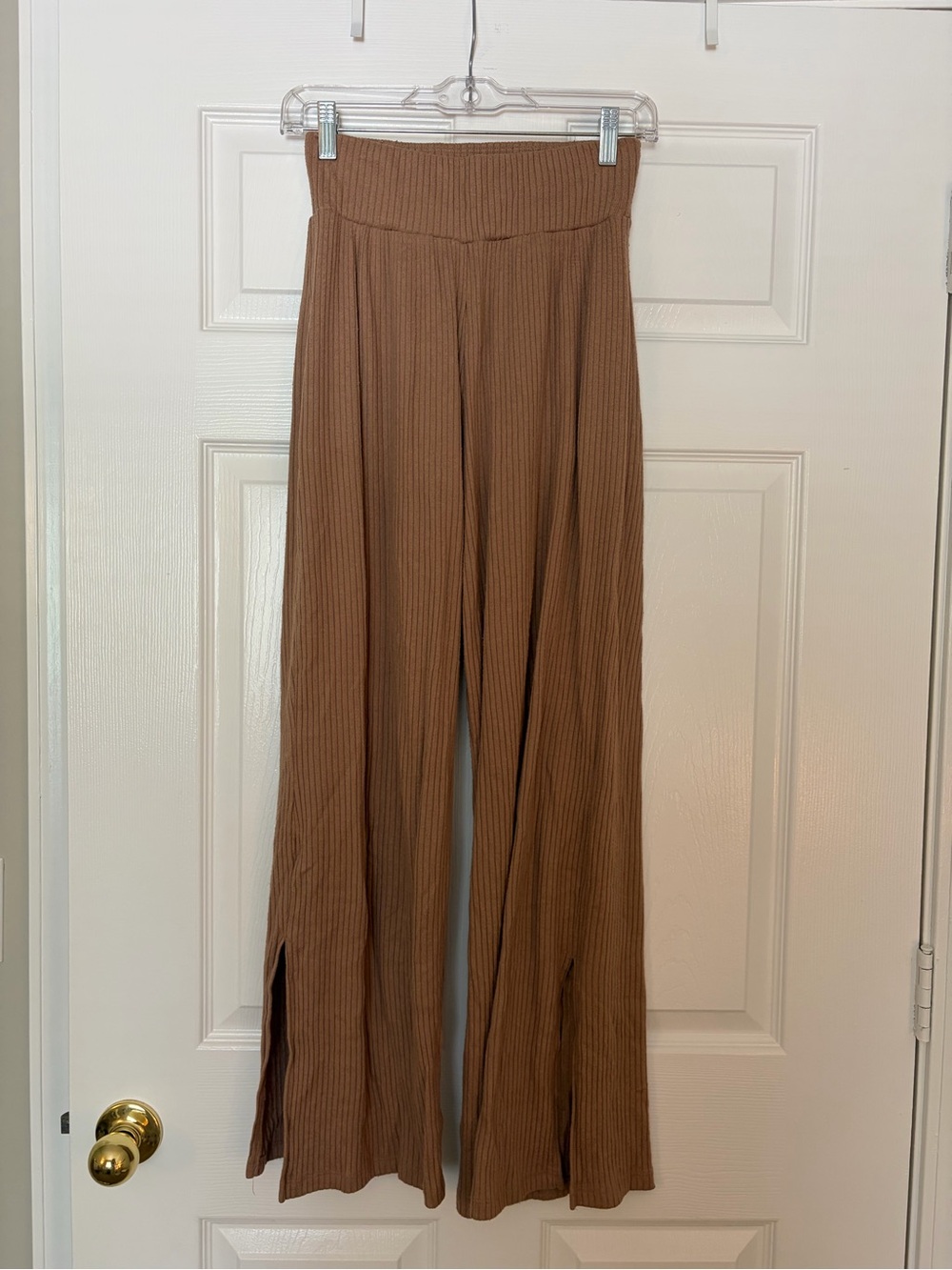 Abercrombie & Fitch Ribbed Wide-Leg Pants - Brown